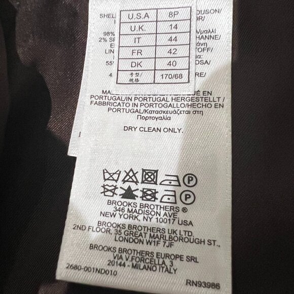 BROOKS BROTHERS Italian Wool Houndstooth Plaid Pleated Estethia Skirt 8 Petite - Picture 12 of 14